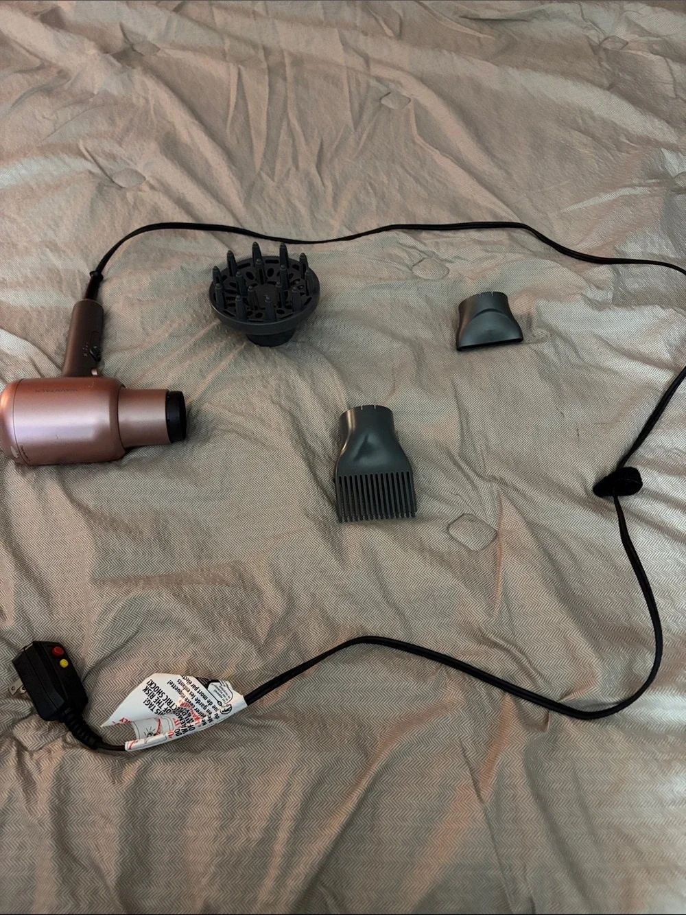 Dyson-Style Rose Gold Hair Dryer with 3 Styling Attachments